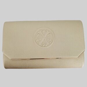CXL by Christian Lacroix Madison Smooth Clutch Detachable Chain Gold Evening Bag